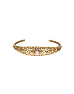 Flash Sale Majorica Openwork Etna Medium Bangle In Gold-Plated Silver