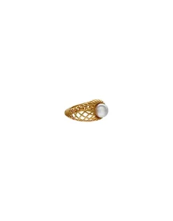 Discount Majorica Openwork Etna Medium Ring In Gold-Plated Silver
