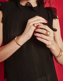 Discount Majorica Openwork Etna Medium Ring In Gold-Plated Silver
