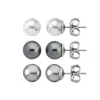 Flash Sale Majorica Pearl Earrings Set Lyra 8 Mm White, Gray, Nuage