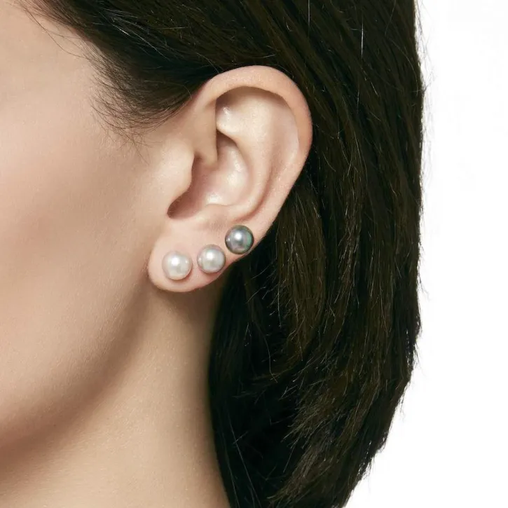 Flash Sale Majorica Pearl Earrings Set Lyra 8 Mm White, Gray, Nuage