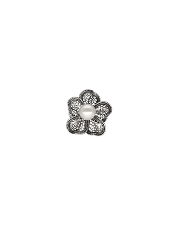 Cheap Majorica Pearl Ring Peregrina With Filigree Flower