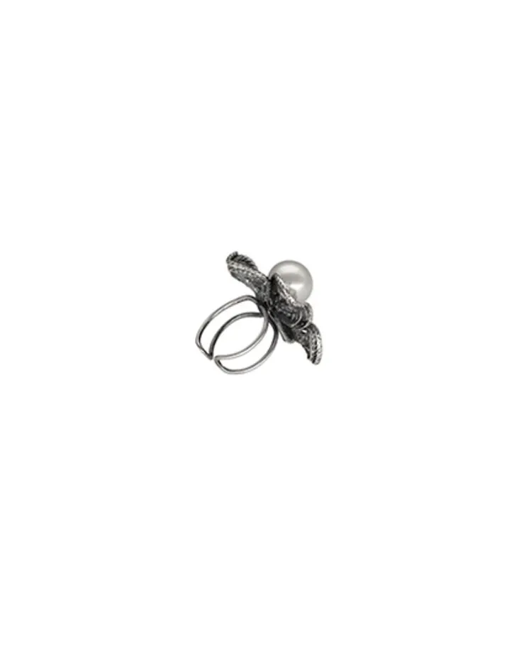 Cheap Majorica Pearl Ring Peregrina With Filigree Flower