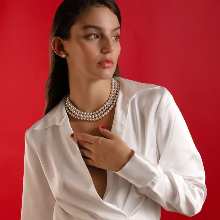 Best Sale Majorica Pearl Silver Necklace Luna