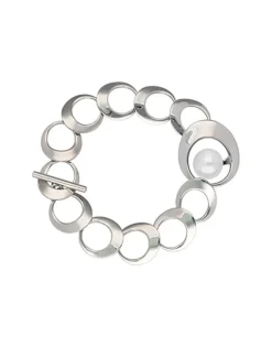 Fashion Majorica Petra Bracelet In Steel With A White Pearl