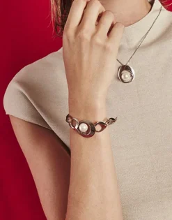Fashion Majorica Petra Bracelet In Steel With A White Pearl