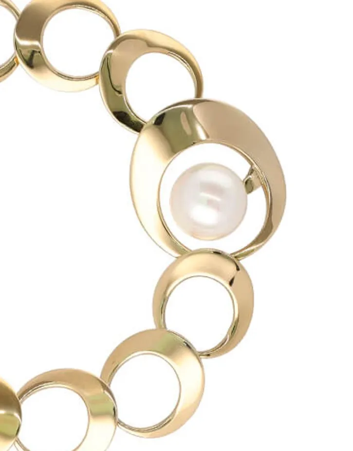 Sale Majorica Petra Chain Bracelet Golden With White Pearl