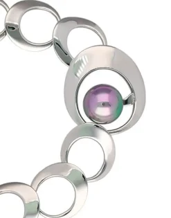 Shop Majorica Petra Chain Bracelet Steel With Grey Pearl