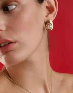 Online Majorica Petra Earrings In Gold Steel