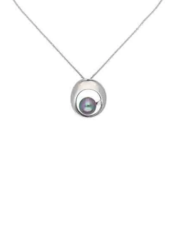 Outlet Majorica Petra Pendant With Grey Pearl And Steel Chain