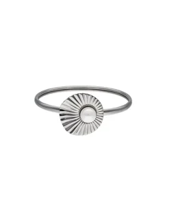Clearance Majorica Rigid Le Palm Steel Bracelet With A White Pearl