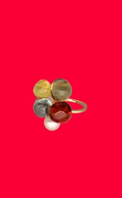 Sale Majorica Ring Flower Corfu With Pearls And Murano Glass
