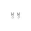 Hot Majorica Romance Earrings With A Round Pearl And Cubic Zirconias