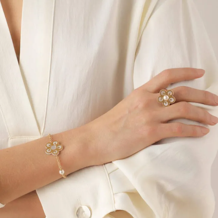 Cheap Majorica Roxana Pearl Flower Bracelet