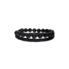 Hot Majorica Sailor Bracelet In Steel, Leather And Black Pearl 21Cm