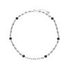 New Majorica Sailor Chain Necklace In Steel And Black Pearls