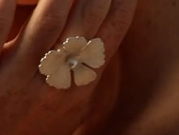 Discount Majorica Santorini Bianco Bridal Ring With Large Nacre Flower And Round Pearl