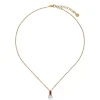 Outlet Majorica Selene Gold-Plated Necklace With Pearl And Ruby Red Zirconia