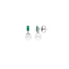 Cheap Majorica Selene You&Me Silver Earrings With Pearl And Emerald Green Zirconia