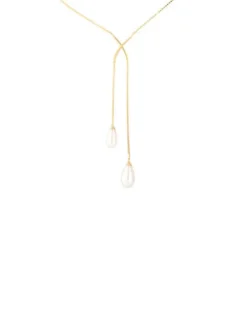 New Majorica Short Elixa Necklace With White Pear Drop Pearl
