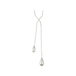 Cheap Majorica Short Elixa Silver Necklace With White Pear Drop Pearl