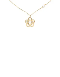 Fashion Majorica Short Roxana Necklace With A Mother-Of-Pearl Flower Charm