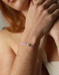 New Majorica Sifnos Elastic Bracelet In Lilac With Pearl