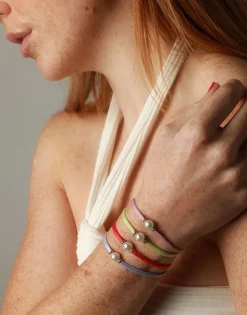 Online Majorica Sifnos Elastic Bracelet In Baby Blue With Pearl