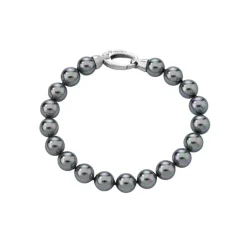 Best Sale Majorica Silver Bracelet Lyra With 8Mm Gray Pearls