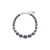 Fashion Majorica Silver Bracelet Lyra With 6/10Mm Gray Pearls
