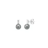Sale Majorica Silver Earring Selene With 8Mm Gray Pearl And Zircons