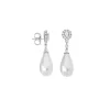 Best Majorica Silver Earrings Afrodita With White Pearl And Zircons
