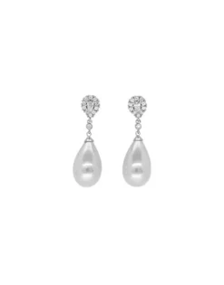 Best Majorica Silver Earrings Afrodita With White Pearl And Zircons
