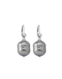 Shop Majorica Silver Earrings Agora With 12Mm Gray White Pearl