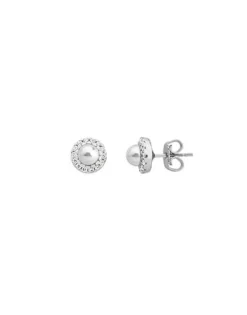 Best Sale Majorica Silver Earrings Cometa With Round Pearl