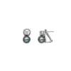 Flash Sale Majorica Silver Earrings Selene 8Mm Gray Pearl And Zircons