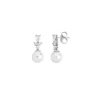 Outlet Majorica Silver Earrings Venus With 10Mm White Pearl And Zircons