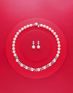 Outlet Majorica Silver Earrings Venus With 10Mm White Pearl And Zircons