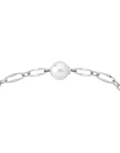 Cheap Majorica Silver Link Bracelet Cies With White Pearl