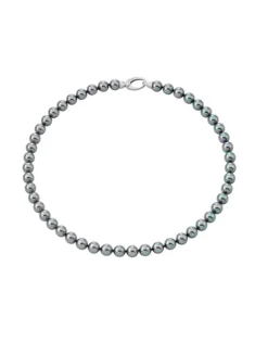 Flash Sale Majorica Silver Lyra Necklace Gray Pearls 10Mm 45Cm