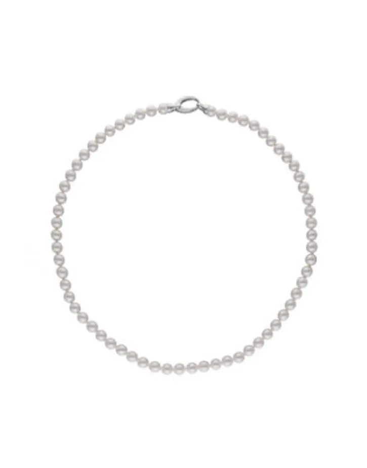 Fashion Majorica Silver Necklace Lyra 7Mm 45Cm