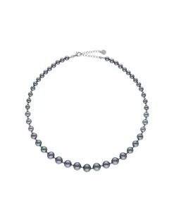 Best Majorica Silver Necklace Lyra 6/10Mm Gray Pearls 43Cm
