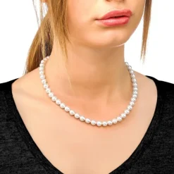 Outlet Majorica Silver Necklace Lyra 8Mm Pearls 45Cm