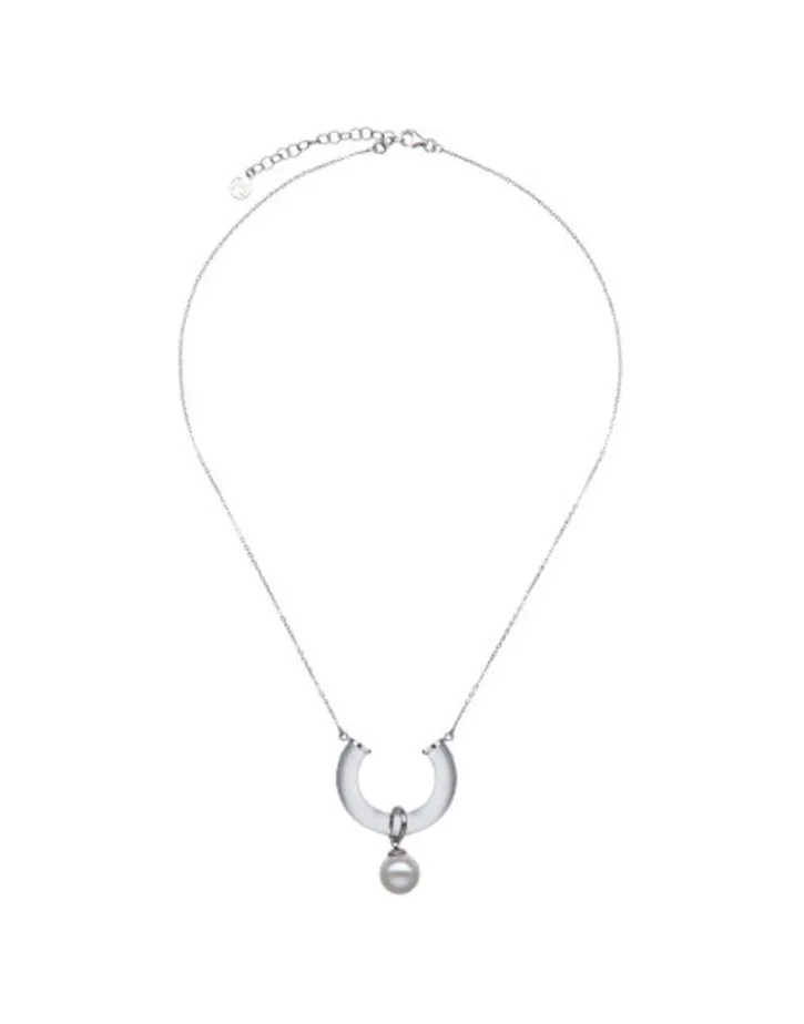 Shop Majorica Silver Necklace With Ayla Pendant In High-Resistance Glass