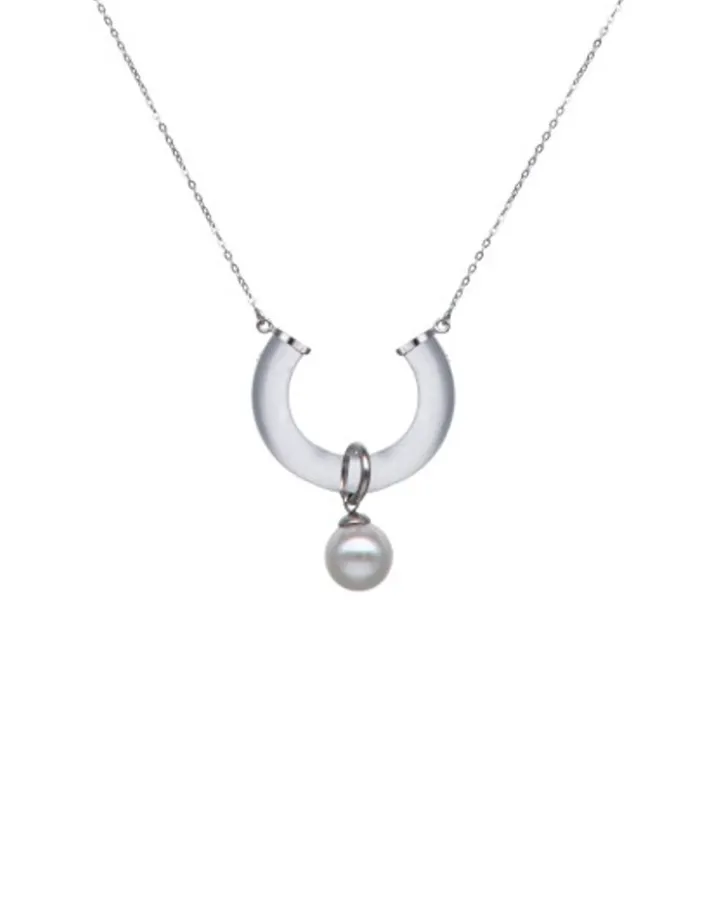 Shop Majorica Silver Necklace With Ayla Pendant In High-Resistance Glass