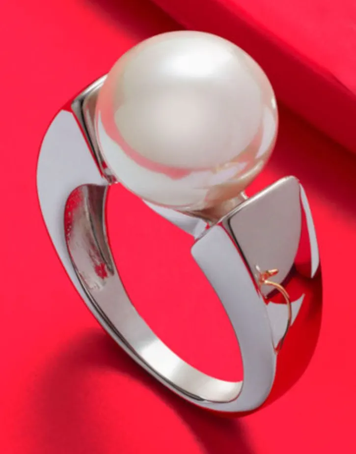 Outlet Majorica Silver Ring Nuada With 12Mm White Pearl