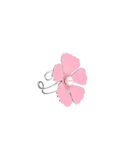 Best Majorica Silver Santorini Large Pink Flower Ring