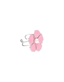 Fashion Majorica Silver Santorini Small Pink Flower Ring
