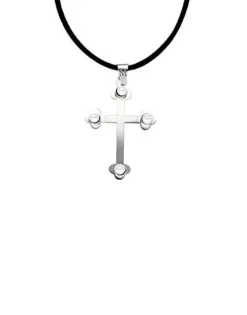 Cheap Majorica Silver Trinity Cross Pendant With Pearls