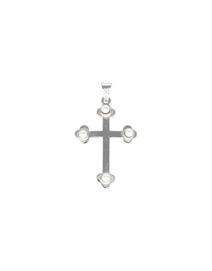 Cheap Majorica Silver Trinity Cross Pendant With Pearls